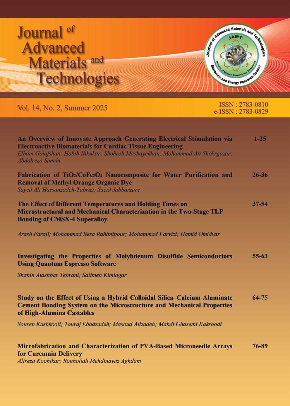 Journal of Advanced Materials and Technologies